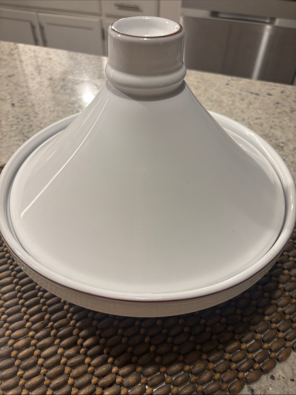 Pottery Barn White Glazed Terracotta Tagine 11” - Picture 2 of 9
